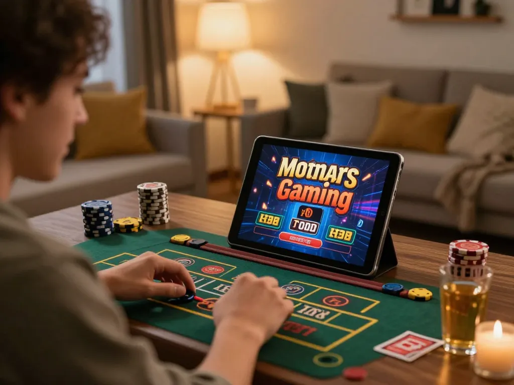 Enjoying online casino action on tablet with okwin for innovative gaming experience.
