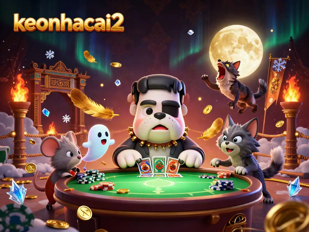 Experience thrilling card games with keonhacai2 featuring a lively, spooky casino scene.