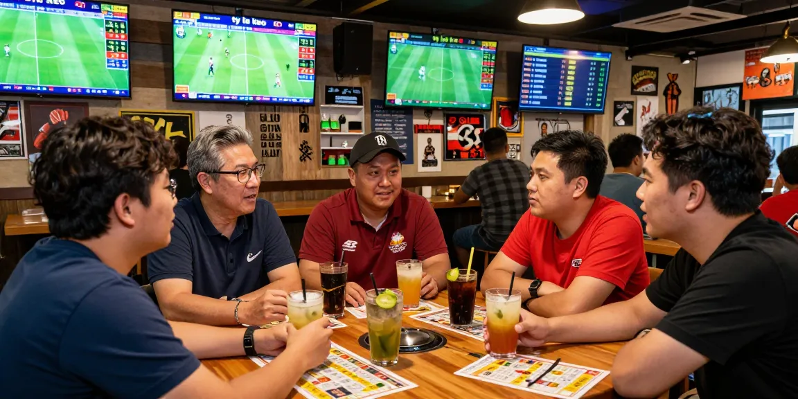 Dynamic sports betting atmosphere showcasing 'ty le keo' updates and enthusiastic gamblers at a lively venue.