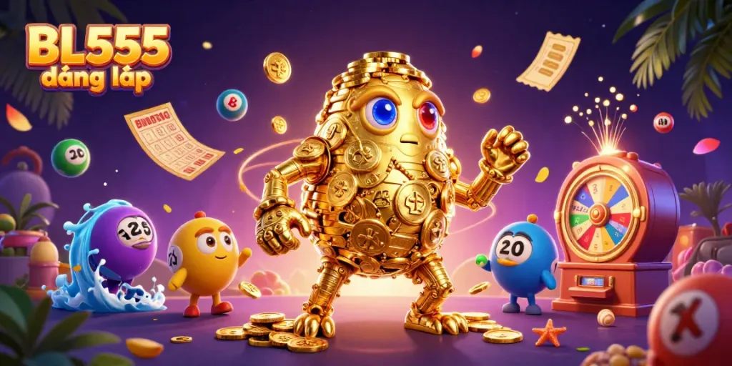 Engage with BL555 đăng nhập for exciting online casino experiences featuring a golden golem and dynamic game elements.