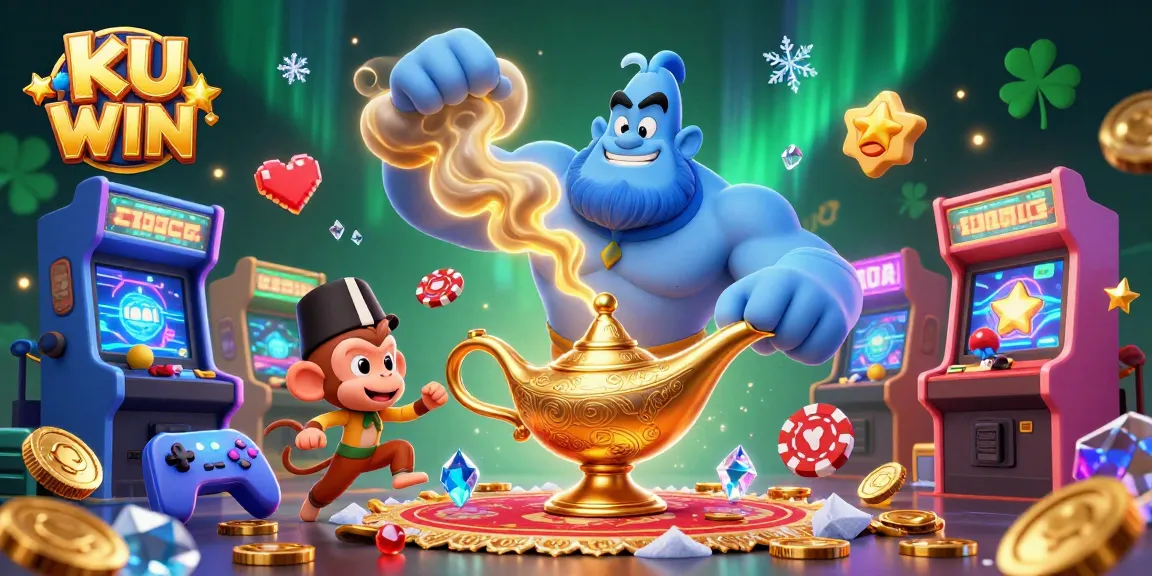Experience thrilling gameplay at KU WIN with vibrant 3D illustrations and casino elements.