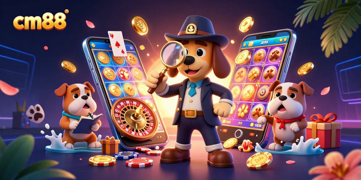 Experience thrilling gaming excitement at cm88 with colorful slot games and poker elements in a vibrant 3D scene.
