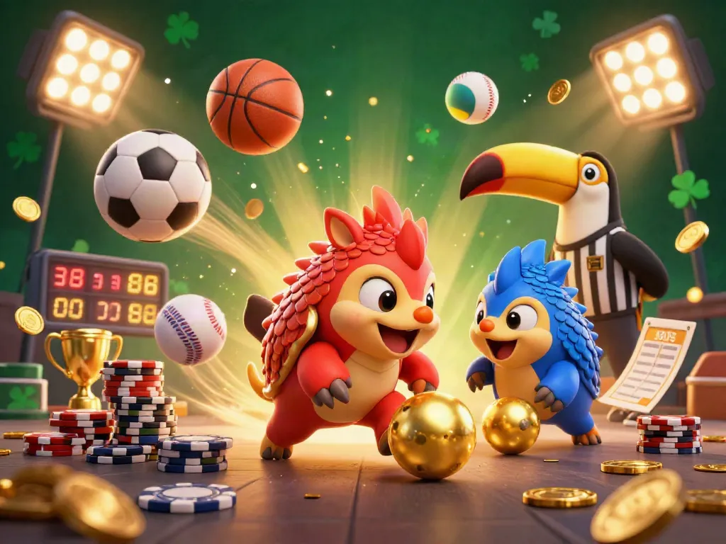 Engage in thrilling games with U888, where pangolins compete amid vibrant casino elements.