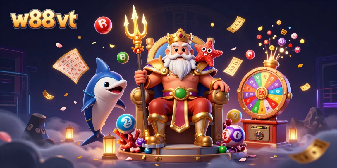 Khám phá w88 vt với hình ảnh sôi động của vua biển Neptune và những yếu tố may mắn trong cá cược.