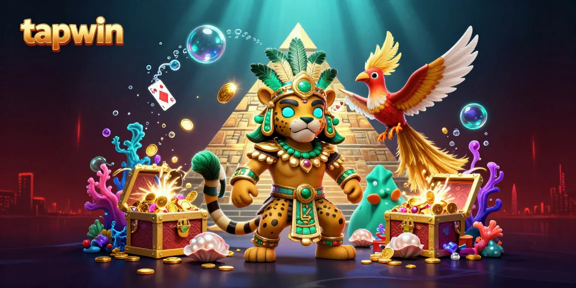 Experience the excitement of tapwin with our entertaining online casino landscape featuring vibrant characters and treasure.