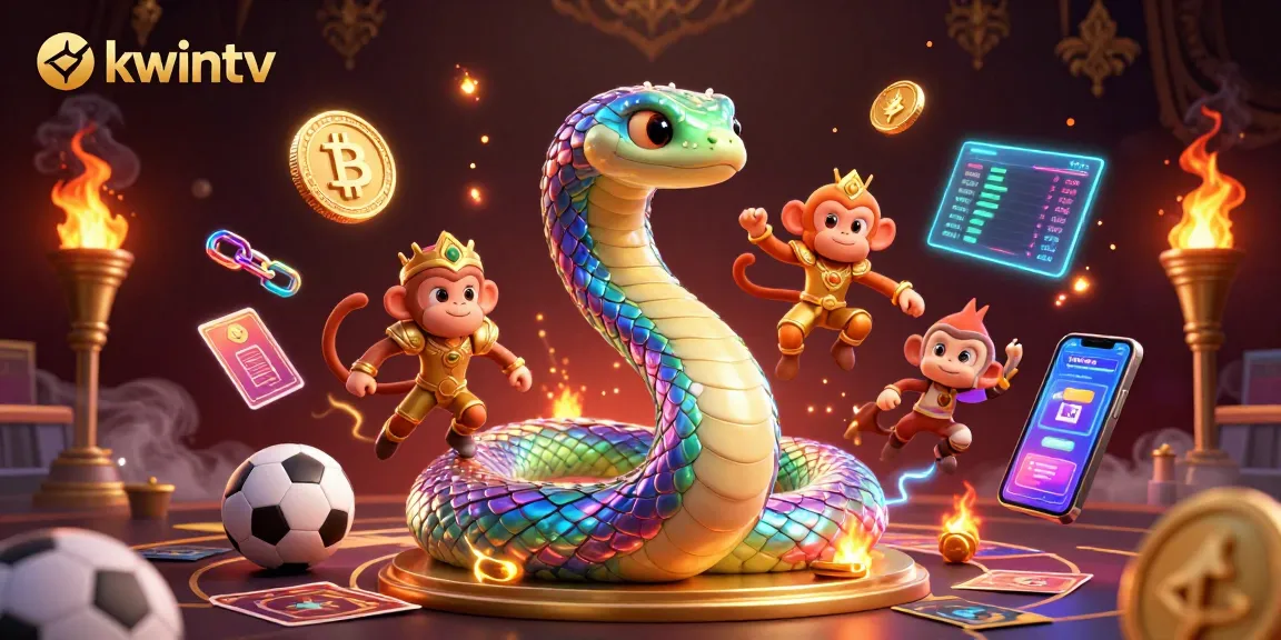 Engage with okwintv's dynamic sports and betting realm, featuring vibrant characters and neon elements.