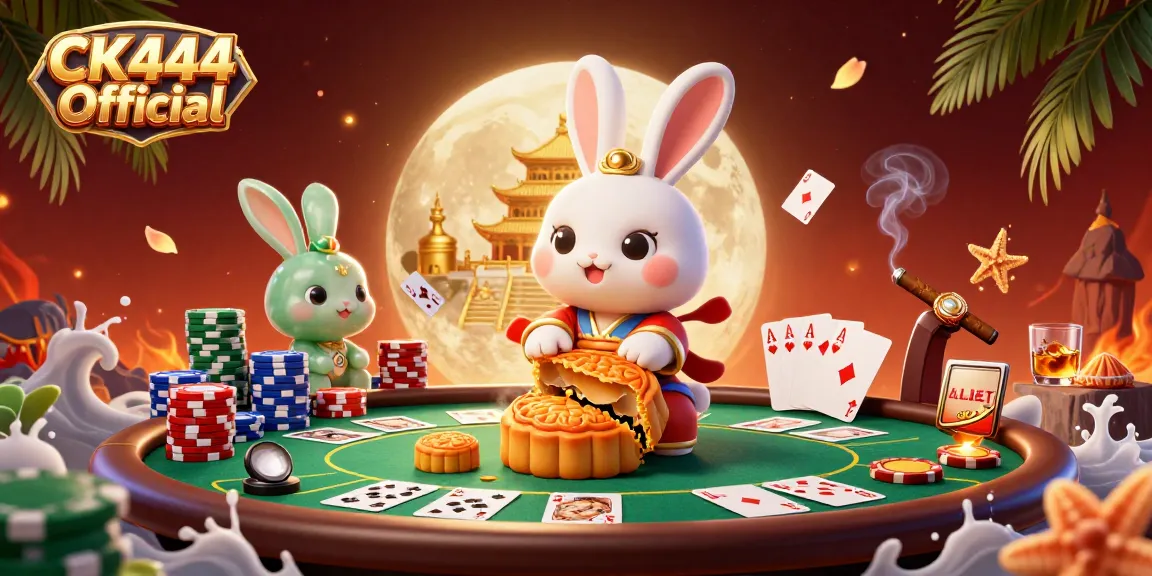 Engage in CK444 Official's dynamic gaming scene featuring traditional Chinese folklore with poker elements.