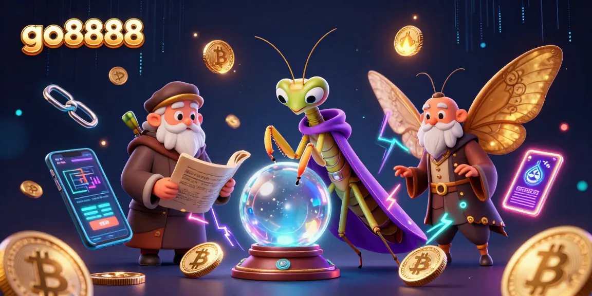 Join go8888 in a vibrant 3D scene featuring mythical characters and dynamic gambling elements.